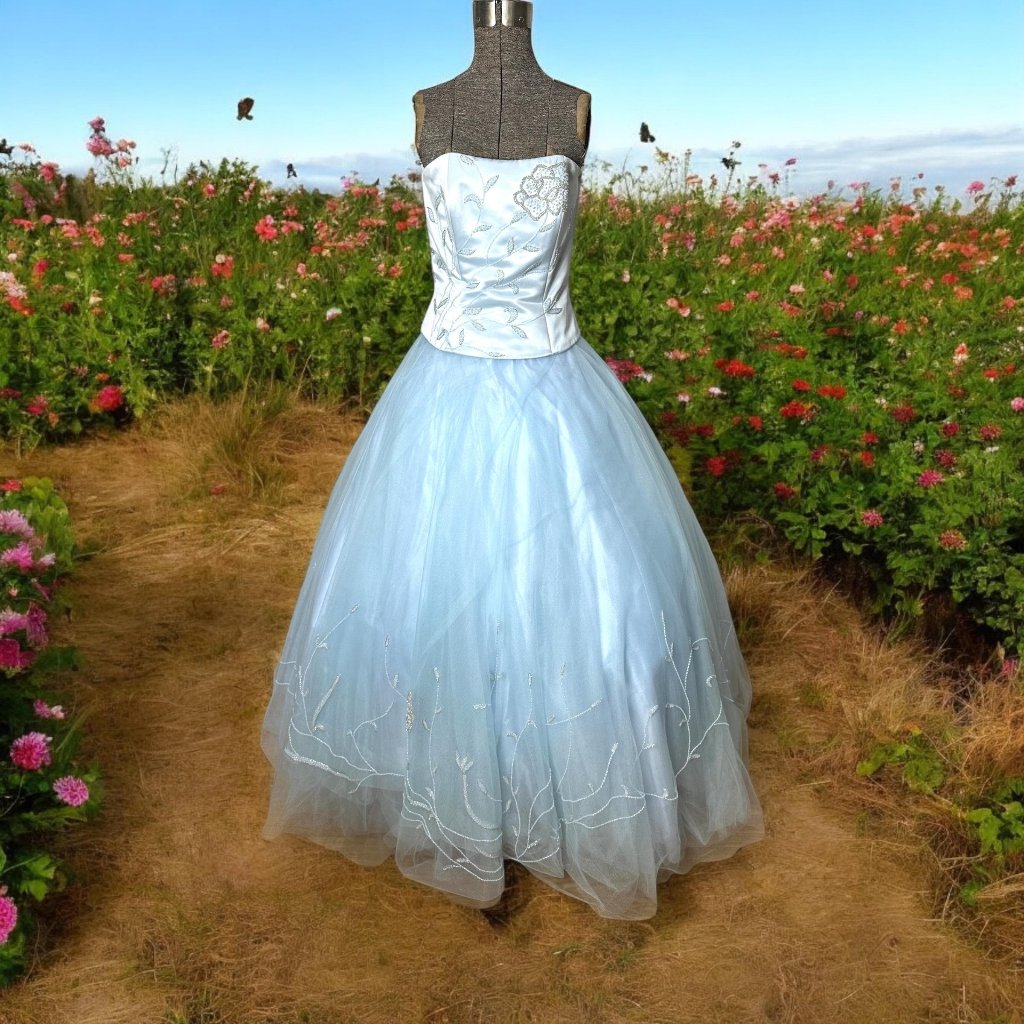 Vintage Strapless Beaded Ballgown By Jovani Size S